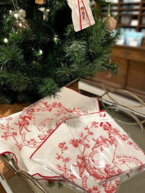 【数量限定】ふきん　赤　(紅茶舗治郎兵衛オリジナル)