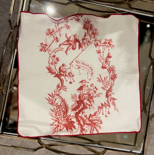 【数量限定】ふきん　赤　(紅茶舗治郎兵衛オリジナル)