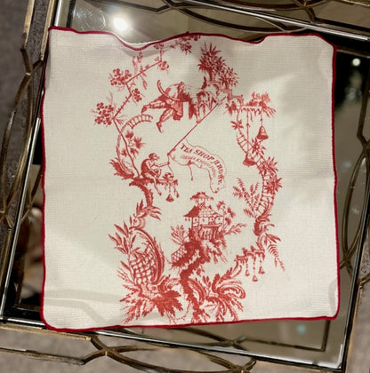 【数量限定】ふきん　赤　(紅茶舗治郎兵衛オリジナル)